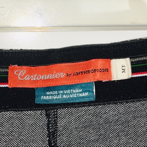 Anthro Cartonnier Black/White Houndstooth Pants MT - Picture 6 of 8